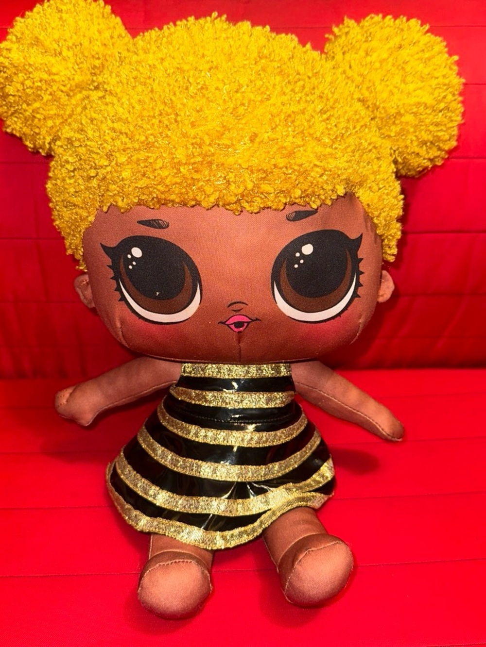 L.O.L. Surprise! Plush Doll with Yellow Hair & Black and Gold Dress - Picture 1 of 1
